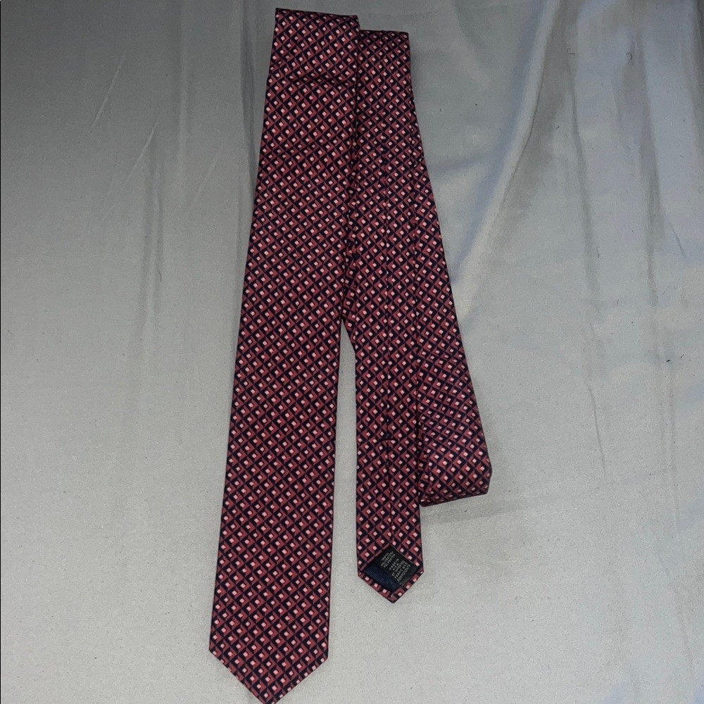 Ted Baker London Navy and Mauve Geometric Tie